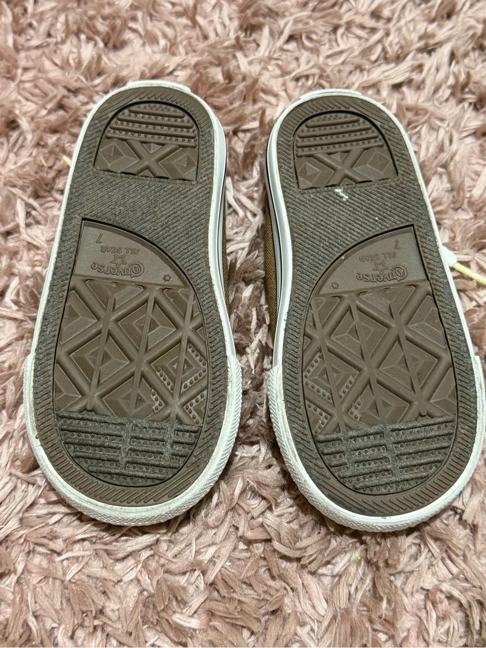 Converse Kids Brown and White Canvas Low-Top Sneakers